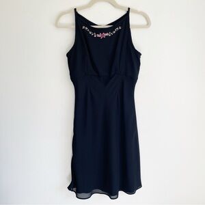 Jessica McClintock Gunne Sax y2k vintage little back dress mini short roses 4